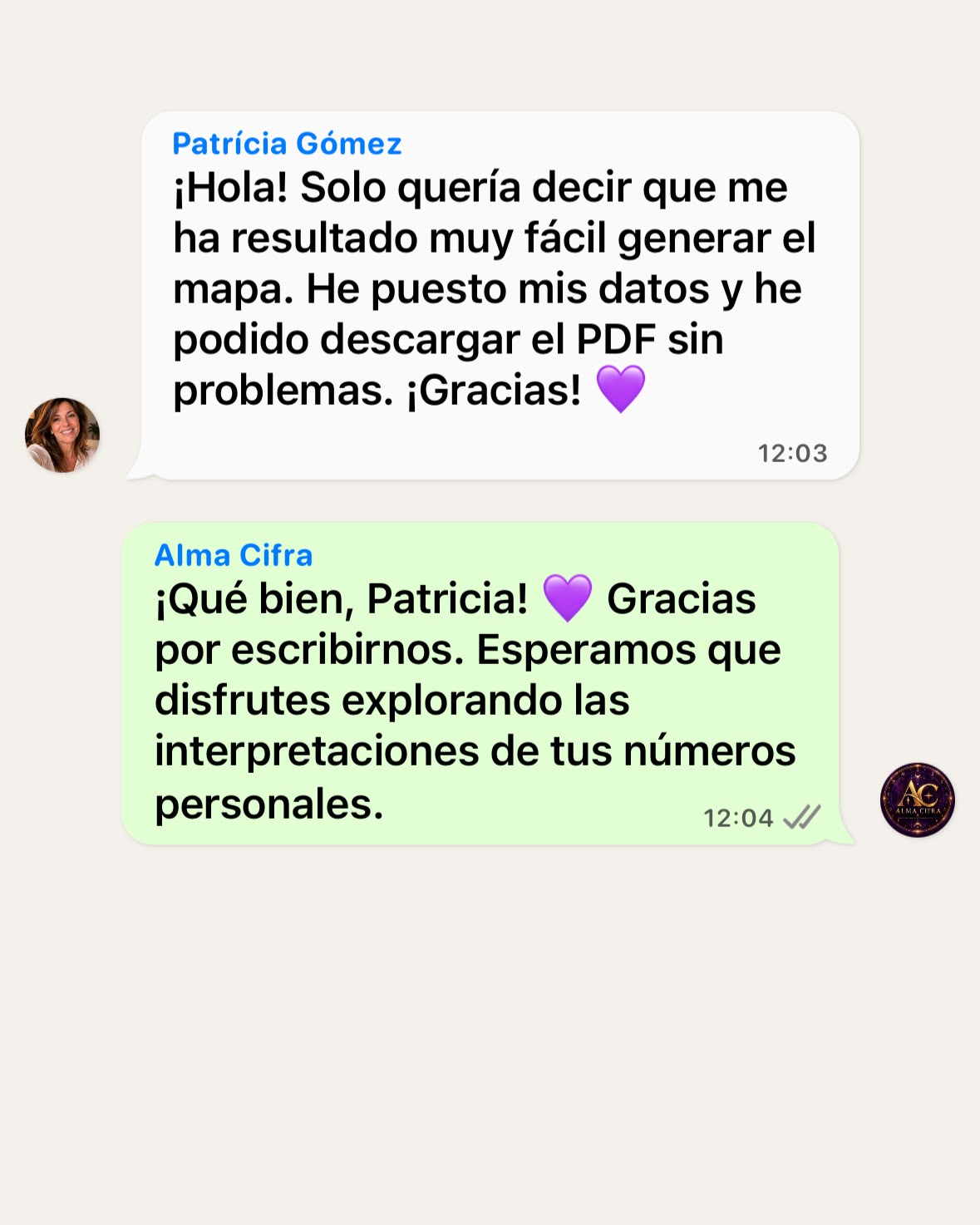 Conversación de WhatsApp ilustrativa: Reflexiona sobre tus talentos